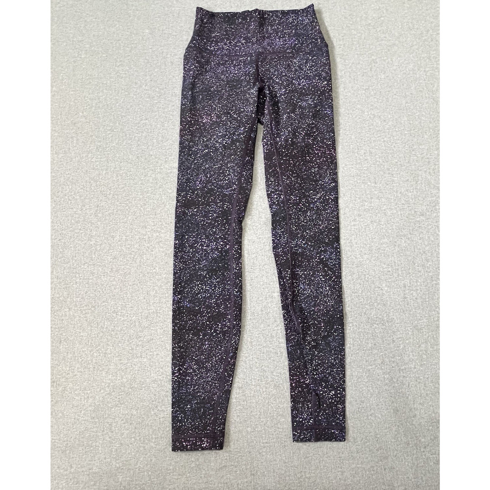 Lululemon wunder under Speckled Galaxy Print Size 4 EUC Purple Full Length